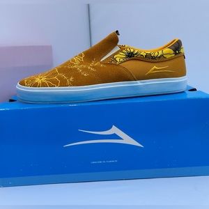 Lakai Gold Suede Slip Ons Skate Shoes